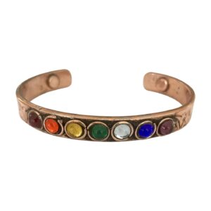 Koper armband Chakra steentjes